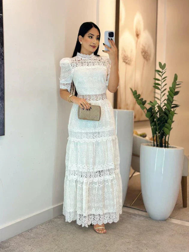 Vestido Laise con Guipur