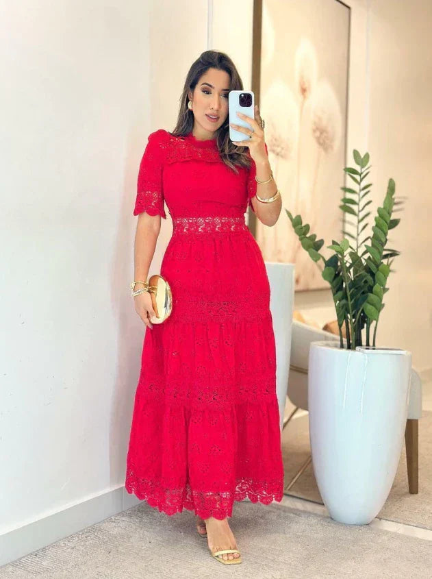 Vestido Laise con Guipur